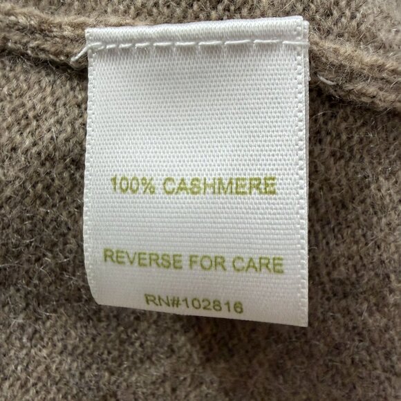 Garnet Hill 100% Cashmere Pullover V-Neck Drape Hem Winter Sweater Size L - Picture 8 of 9